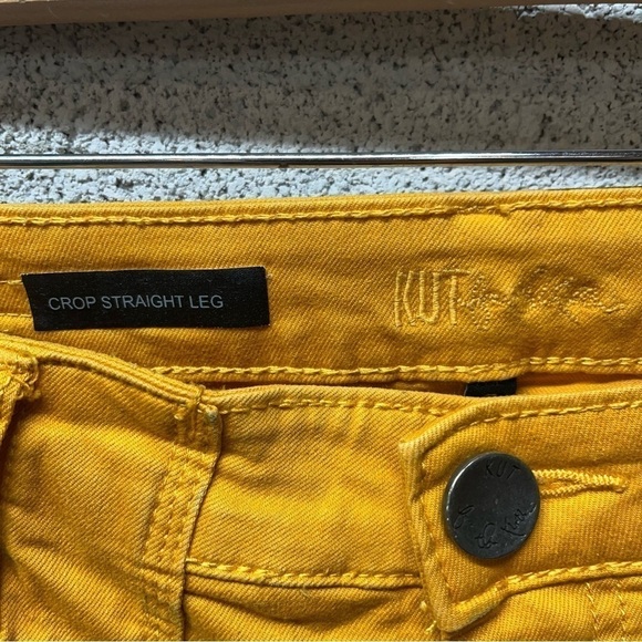 KUT Mustard Cropped Straight Leg Jeans - Picture 8 of 8